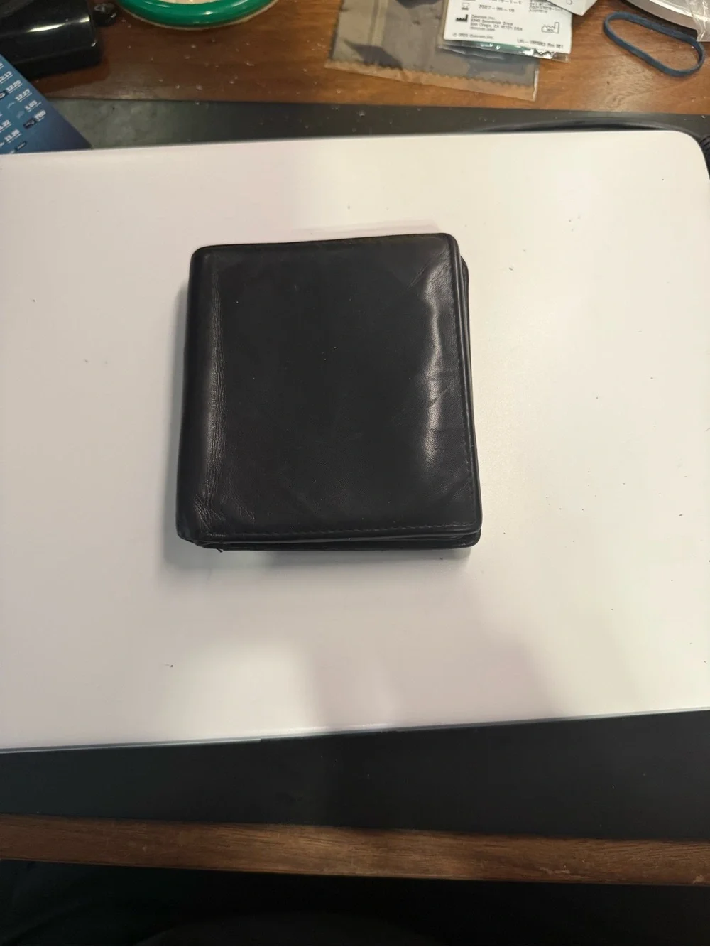 Classic Black Leather Trifold Wallet